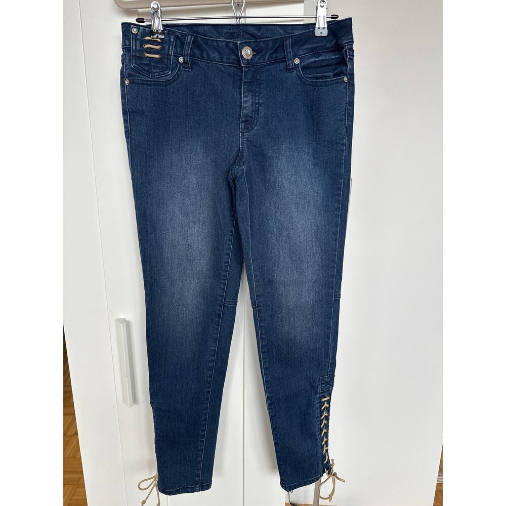 Vintage Y2K Cache Lace up Embellished Jeans, Size 6, Like New